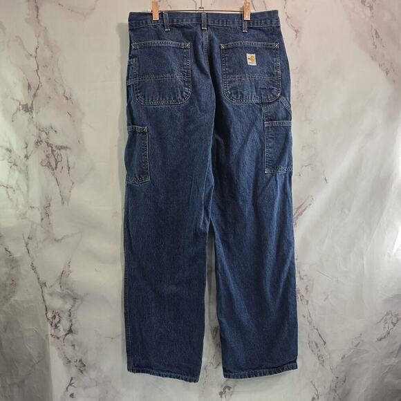 Carhartt Jeans Mens 35 X 32 FR Fire Resistant Denim Relaxed Dark Wash - Picture 1 of 11